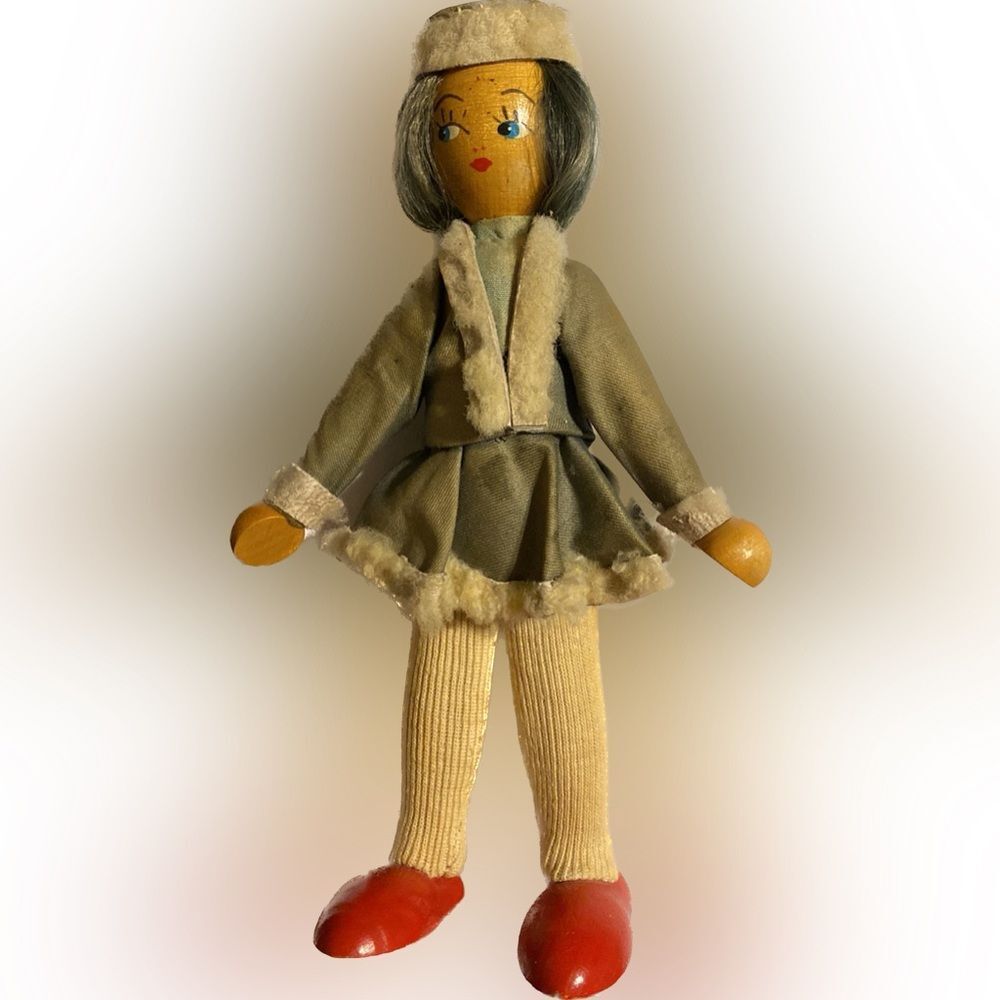 1950s Polish Wooden Doll
